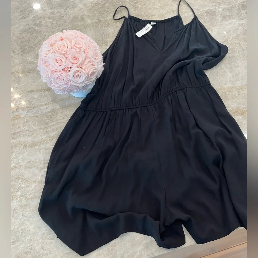 Old Navy Black Rayon Romper - Picture 2 of 5